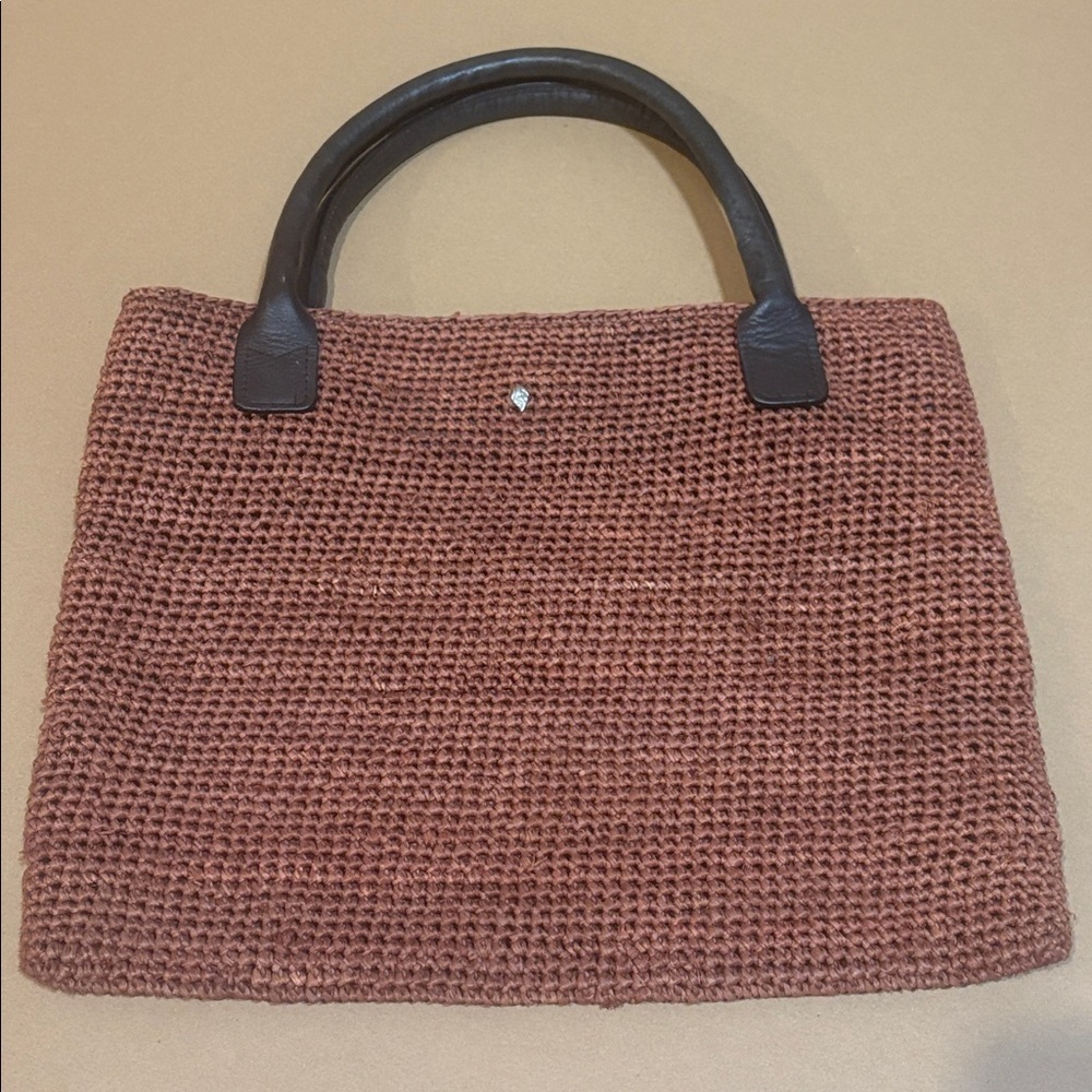 Helen Kaminski Raffia tote bag with leather handles